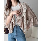 グレージュ | レースの余韻に浸る。ラッフルフリルデザイン総レースブラウス | Classical Elf 