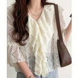 レースの余韻に浸る。ラッフルフリルデザイン総レースブラウス | Classical Elf  | 詳細画像28 