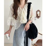 レースの余韻に浸る。ラッフルフリルデザイン総レースブラウス | Classical Elf  | 詳細画像3 