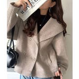 モカ | ビッグカラーで小顔見え。ふわっと羽織って、キュンとこなれる。ビッグカラーフェイク… | Classical Elf 