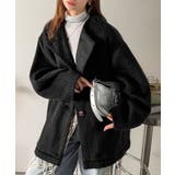 ブラック | リラックス感漂うゆったり大人シルエット。ムードをまとう。ミックスシャギーミドルコ… | Classical Elf