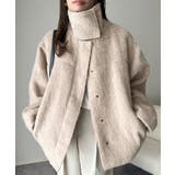 暖かさとおしゃれを両立♪ミックスシャギースタンドカラー比翼ミドルコート | Classical Elf  | 詳細画像23 