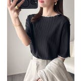 肌見せしすぎず、ほんのり色っぽ。透かし編みメロウトップスカットソー（半袖） | Classical Elf  | 詳細画像15 