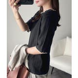 肌見せしすぎず、ほんのり色っぽ。透かし編みメロウトップスカットソー（半袖） | Classical Elf  | 詳細画像16 