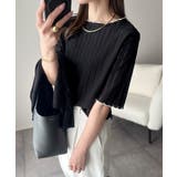 肌見せしすぎず、ほんのり色っぽ。透かし編みメロウトップスカットソー（半袖） | Classical Elf  | 詳細画像17 