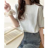 肌見せしすぎず、ほんのり色っぽ。透かし編みメロウトップスカットソー（半袖） | Classical Elf  | 詳細画像19 