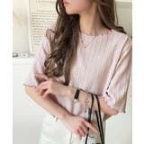 ピンク | 肌見せしすぎず、ほんのり色っぽ。透かし編みメロウトップスカットソー（半袖） | Classical Elf 