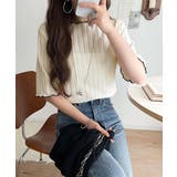 肌見せしすぎず、ほんのり色っぽ。透かし編みメロウトップスカットソー（半袖） | Classical Elf  | 詳細画像2 