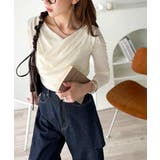 大人のとろみ×透け感。女性らしさが香り立つ。スラブシアードレープトップス（長袖） | Classical Elf  | 詳細画像7 