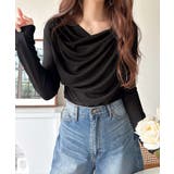 大人のとろみ×透け感。女性らしさが香り立つ。スラブシアードレープトップス（長袖） | Classical Elf  | 詳細画像11 