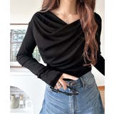 大人のとろみ×透け感。女性らしさが香り立つ。スラブシアードレープトップス（長袖） | Classical Elf  | 詳細画像12 