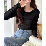 大人のとろみ×透け感。女性らしさが香り立つ。スラブシアードレープトップス（長袖） | Classical Elf  | 詳細画像14 