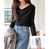 大人のとろみ×透け感。女性らしさが香り立つ。スラブシアードレープトップス（長袖） | Classical Elf  | 詳細画像15 