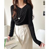 大人のとろみ×透け感。女性らしさが香り立つ。スラブシアードレープトップス（長袖） | Classical Elf  | 詳細画像17 