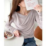 ライトグレー | 大人のとろみ×透け感。女性らしさが香り立つ。スラブシアードレープトップス（長袖） | Classical Elf 