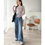 大人のとろみ×透け感。女性らしさが香り立つ。スラブシアードレープトップス（長袖） | Classical Elf  | 詳細画像24 