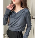 大人のとろみ×透け感。女性らしさが香り立つ。スラブシアードレープトップス（長袖） | Classical Elf  | 詳細画像33 