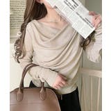 大人のとろみ×透け感。女性らしさが香り立つ。スラブシアードレープトップス（長袖） | Classical Elf  | 詳細画像45 