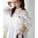 大人のシルエット美人を叶える、ビスチェ風シャーリング長袖シャツ（ストライプ 無地… | Classical Elf  | 詳細画像11 