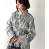 大人のシルエット美人を叶える、ビスチェ風シャーリング長袖シャツ（ストライプ 無地… | Classical Elf  | 詳細画像13 