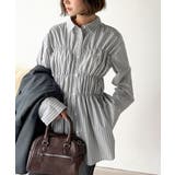 大人のシルエット美人を叶える、ビスチェ風シャーリング長袖シャツ（ストライプ 無地… | Classical Elf  | 詳細画像16 