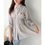 大人のシルエット美人を叶える、ビスチェ風シャーリング長袖シャツ（ストライプ 無地… | Classical Elf  | 詳細画像17 