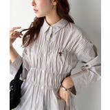 大人のシルエット美人を叶える、ビスチェ風シャーリング長袖シャツ（ストライプ 無地… | Classical Elf  | 詳細画像18 