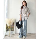 大人のシルエット美人を叶える、ビスチェ風シャーリング長袖シャツ（ストライプ 無地… | Classical Elf  | 詳細画像22 