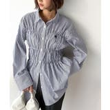 大人のシルエット美人を叶える、ビスチェ風シャーリング長袖シャツ（ストライプ 無地… | Classical Elf  | 詳細画像24 