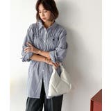 大人のシルエット美人を叶える、ビスチェ風シャーリング長袖シャツ（ストライプ 無地… | Classical Elf  | 詳細画像27 