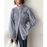 大人のシルエット美人を叶える、ビスチェ風シャーリング長袖シャツ（ストライプ 無地… | Classical Elf  | 詳細画像28 