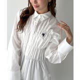 大人のシルエット美人を叶える、ビスチェ風シャーリング長袖シャツ（ストライプ 無地… | Classical Elf  | 詳細画像7 