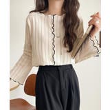 アイボリー | ほんのり色っぽ。透かし編みセンターメロウフレアスリーブトップスカットソー(長袖) | Classical Elf 