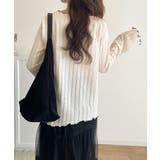 ほんのり色っぽ。透かし編みセンターメロウフレアスリーブトップスカットソー(長袖) | Classical Elf  | 詳細画像9 