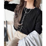 ほんのり色っぽ。透かし編みセンターメロウフレアスリーブトップスカットソー(長袖) | Classical Elf  | 詳細画像11 