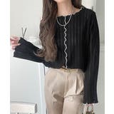 ほんのり色っぽ。透かし編みセンターメロウフレアスリーブトップスカットソー(長袖) | Classical Elf  | 詳細画像12 