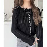 ほんのり色っぽ。透かし編みセンターメロウフレアスリーブトップスカットソー(長袖) | Classical Elf  | 詳細画像13 