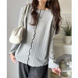 ほんのり色っぽ。透かし編みセンターメロウフレアスリーブトップスカットソー(長袖) | Classical Elf  | 詳細画像23 