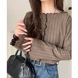 ほんのり色っぽ。透かし編みセンターメロウフレアスリーブトップスカットソー(長袖) | Classical Elf  | 詳細画像24 