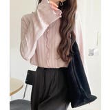 ほんのり色っぽ。透かし編みセンターメロウフレアスリーブトップスカットソー(長袖) | Classical Elf  | 詳細画像29 