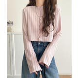 ほんのり色っぽ。透かし編みセンターメロウフレアスリーブトップスカットソー(長袖) | Classical Elf  | 詳細画像32 