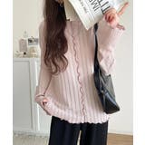 ほんのり色っぽ。透かし編みセンターメロウフレアスリーブトップスカットソー(長袖) | Classical Elf  | 詳細画像35 