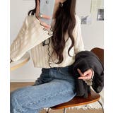 ほんのり色っぽ。透かし編みセンターメロウフレアスリーブトップスカットソー(長袖) | Classical Elf  | 詳細画像2 