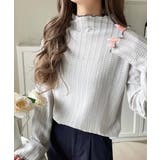 肌見せしすぎず、ほんのり色っぽ。プチハイネック透かし編みメロウトップス（長袖） | Classical Elf  | 詳細画像18 