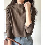 肌見せしすぎず、ほんのり色っぽ。プチハイネック透かし編みメロウトップス（長袖） | Classical Elf  | 詳細画像25 