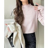 ピンク | 肌見せしすぎず、ほんのり色っぽ。プチハイネック透かし編みメロウトップス（長袖） | Classical Elf 