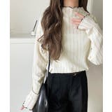 肌見せしすぎず、ほんのり色っぽ。プチハイネック透かし編みメロウトップス（長袖） | Classical Elf  | 詳細画像1 