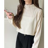 肌見せしすぎず、ほんのり色っぽ。プチハイネック透かし編みメロウトップス（長袖） | Classical Elf  | 詳細画像4 