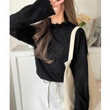 透け感で魅せる、秋の上品レイヤード。プチハイネック花柄レースメロウトップス | Classical Elf | 詳細画像10