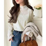 透け感で魅せる、秋の上品レイヤード。プチハイネック花柄レースメロウトップス | Classical Elf | 詳細画像2